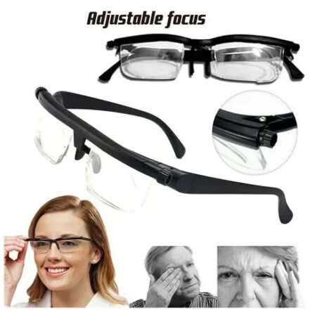 Adjustable Focus Glasses Prescription-Free Lightweight Impact-Resistant