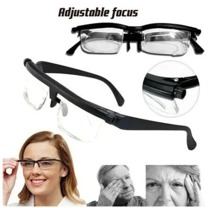 Adjustable Focus Glasses Prescription-Free Lightweight Impact-Resistant
