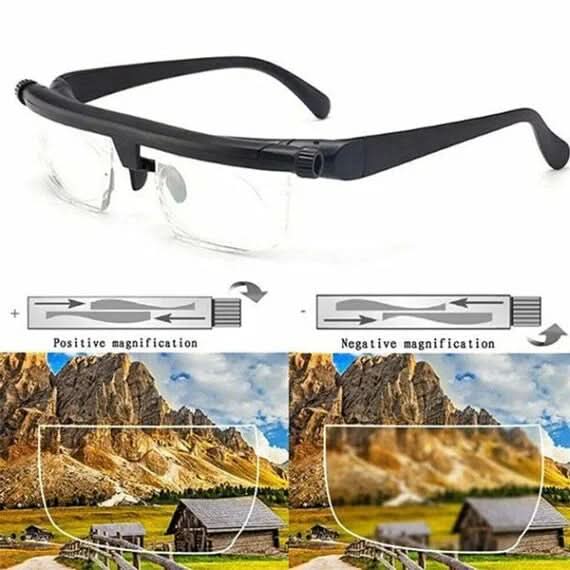 Adjustable Focus Glasses Prescription-Free Lightweight Impact-Resistant