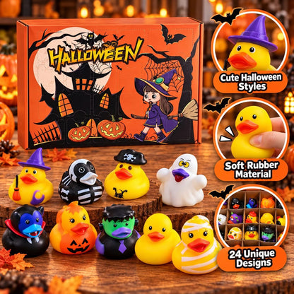 Advent Calendar 24 Duck Bath Toys Squeezable Vinyl Figures