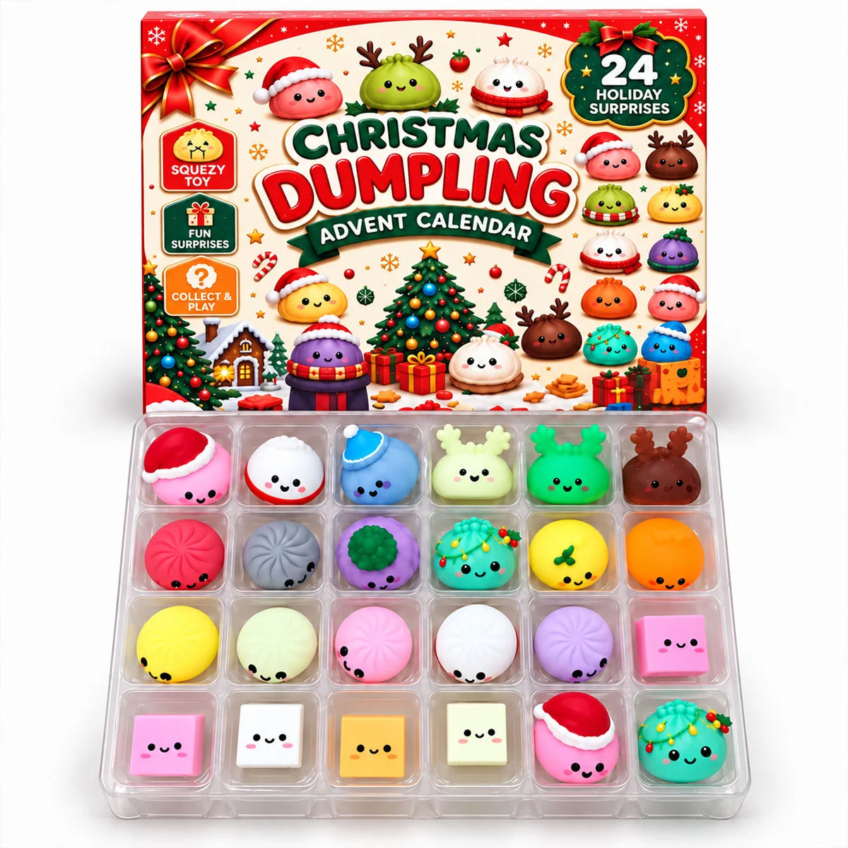 Advent Calendar 24 Dumpling Squishies Christmas Countdown