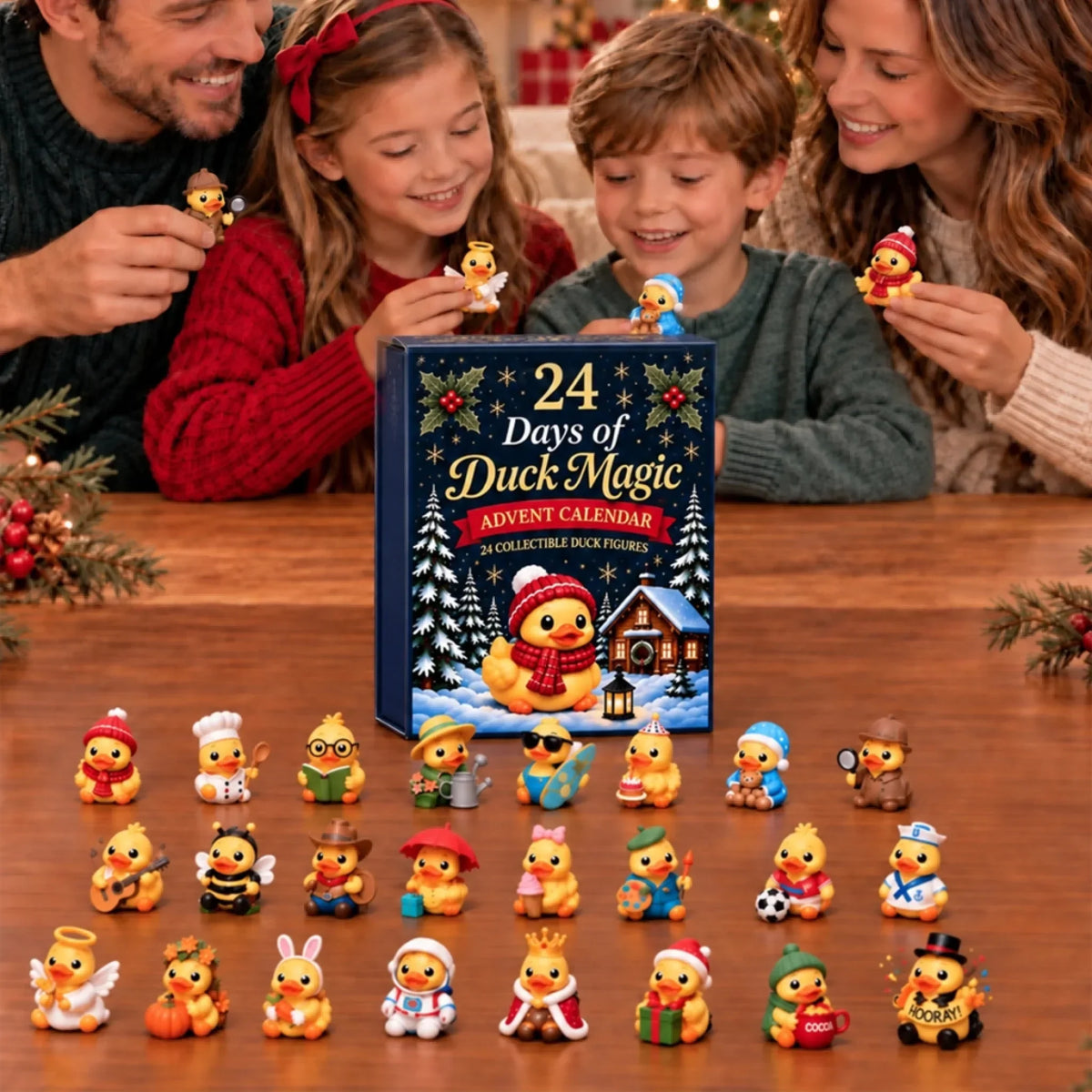 Advent Calendar 24 Festive Duck Figures in Costumes