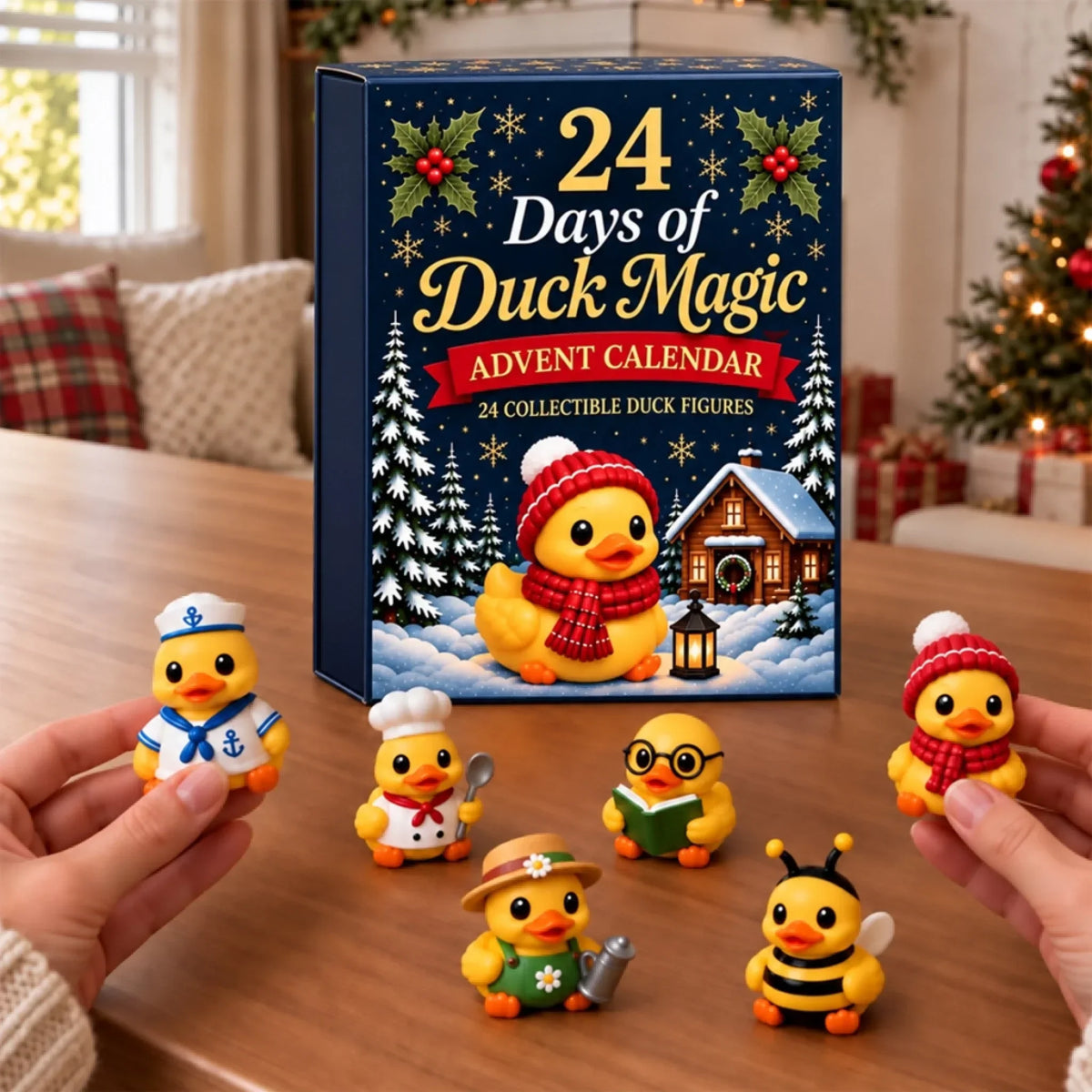 Advent Calendar 24 Festive Duck Figures in Costumes