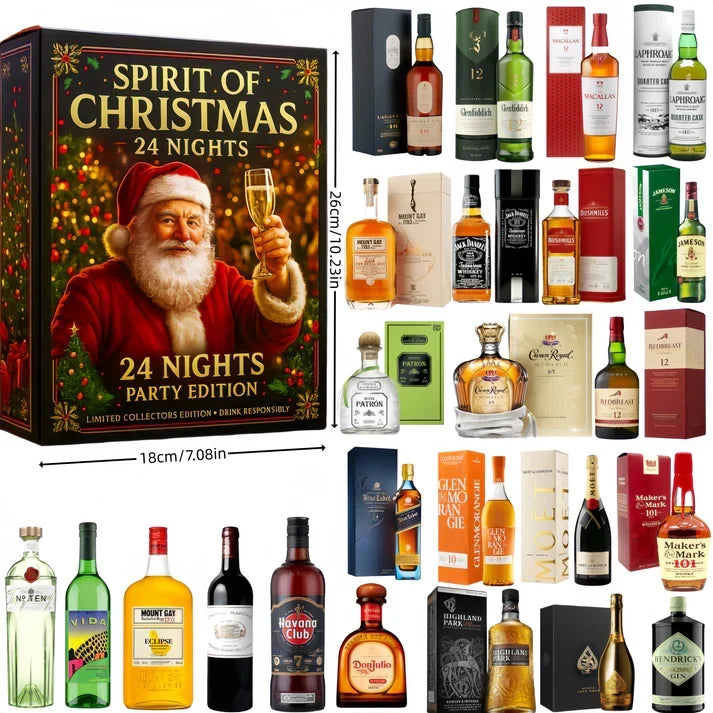 Advent Calendar 24 Mini Bottles Christmas Tree Decorations
