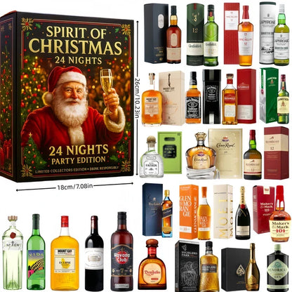 Advent Calendar 24 Mini Bottles Christmas Tree Decorations
