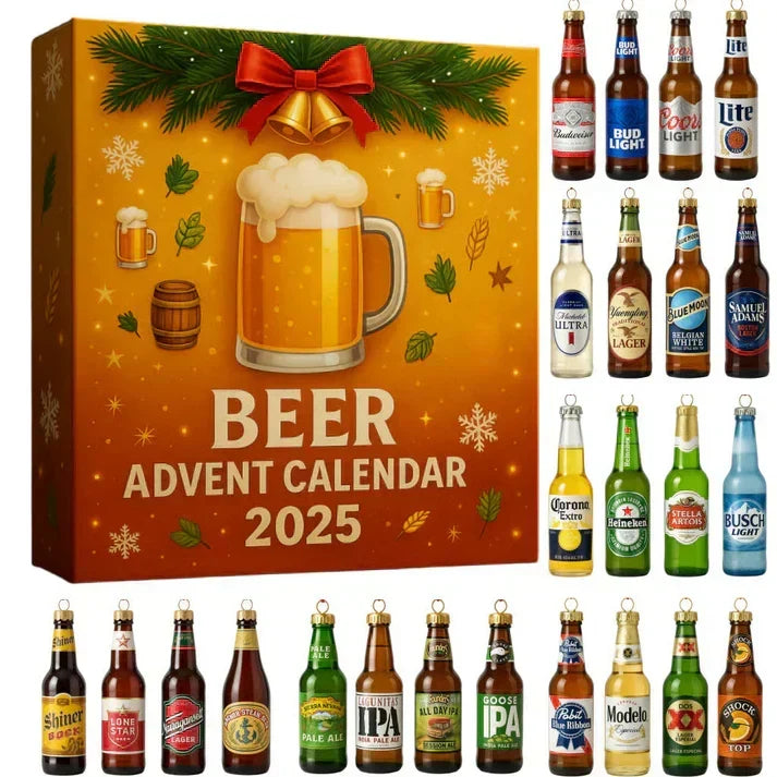 Advent Calendar 24 Mini Bottles Christmas Tree Decorations