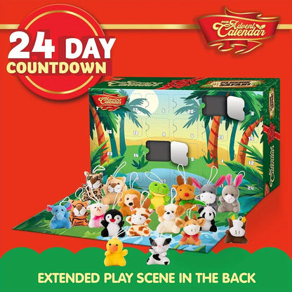 Advent Calendar 24 Mini Plush Animals Reusable