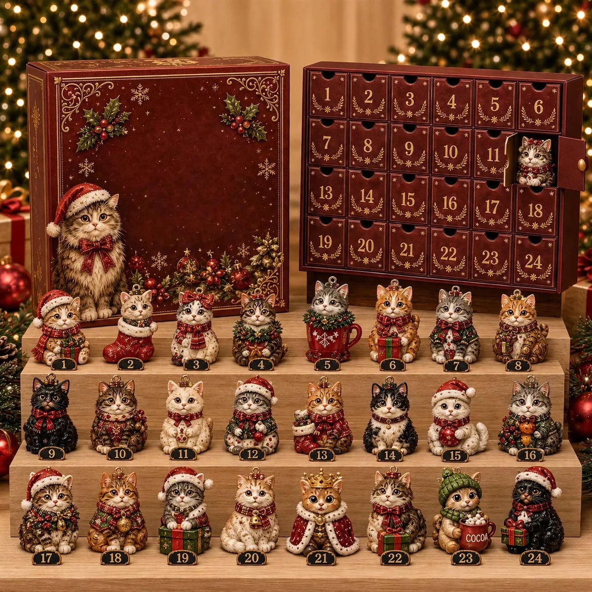 Advent Calendar Acrylic Animal Design 24-Day Countdown