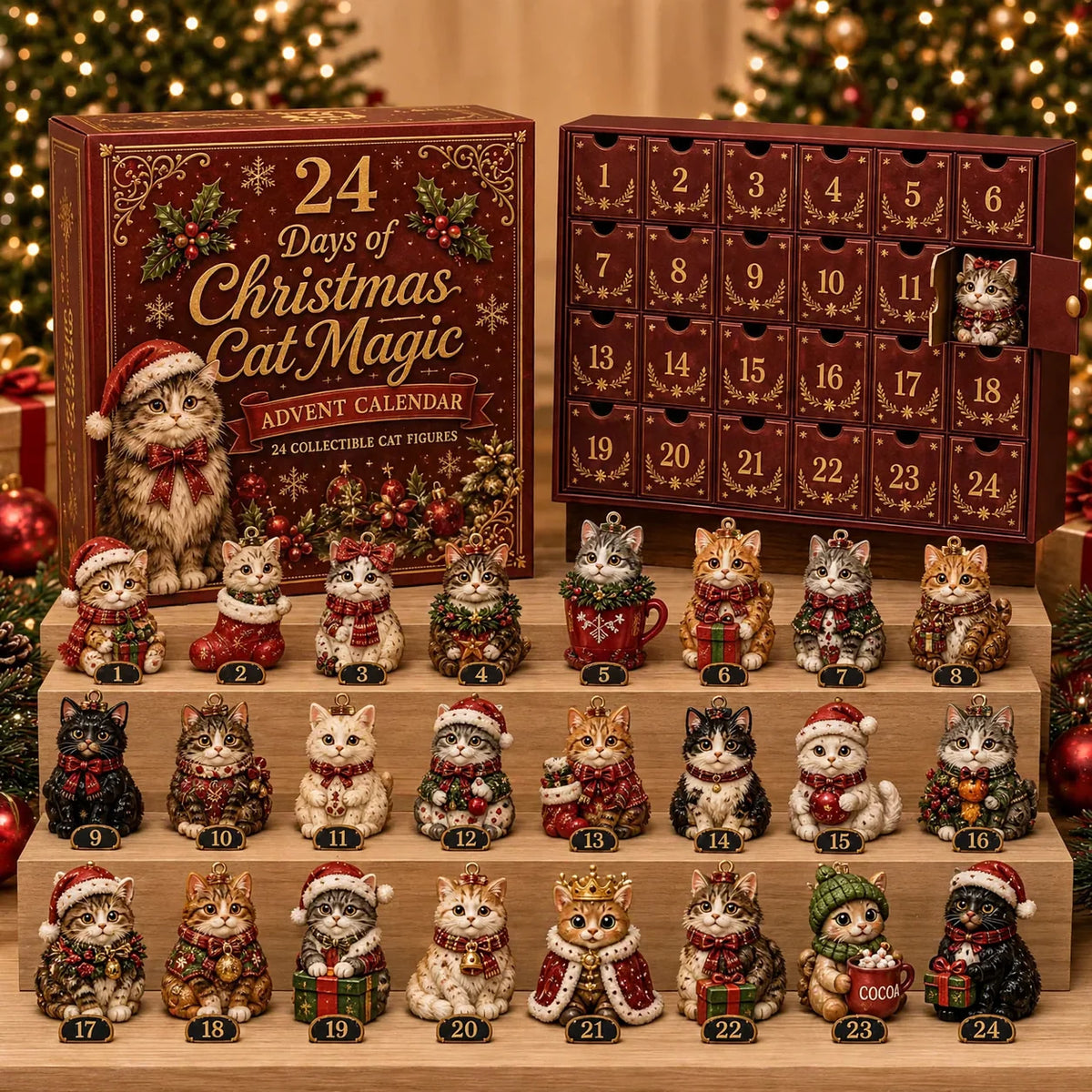 Advent Calendar Acrylic Animal Design 24-Day Countdown