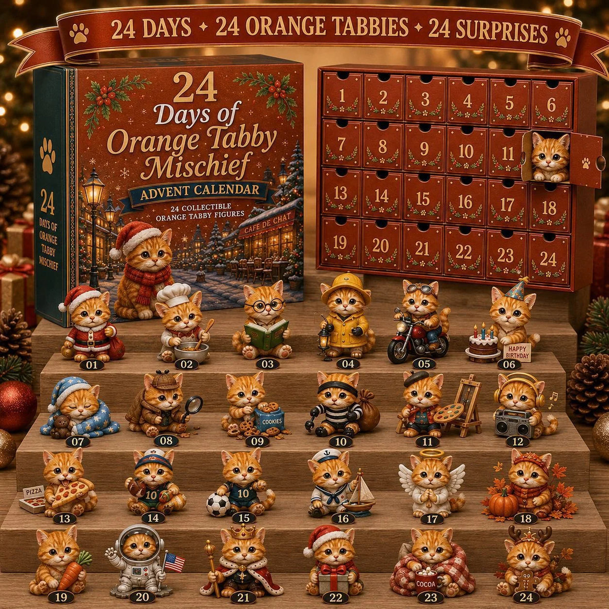 Advent Calendar Acrylic Animal Design 24-Day Countdown