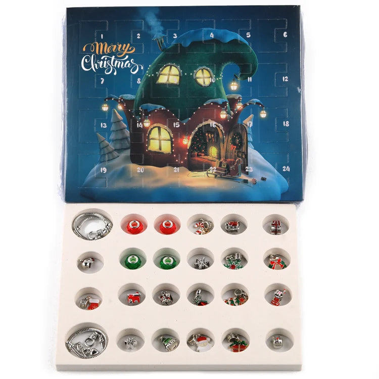 Advent Calendar Bracelet Making Kit 24-Day Beads & Charms