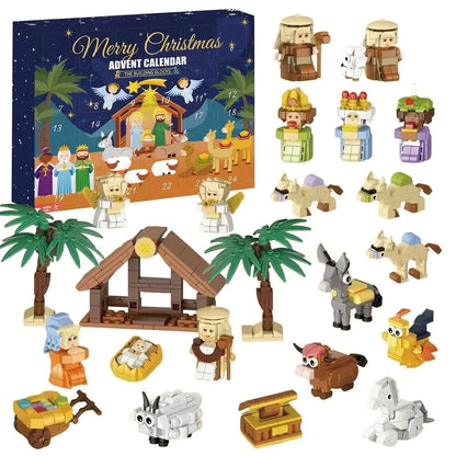 Advent Calendar Building Brick Nativity Scene 24 Sets