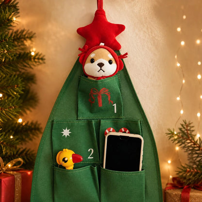 Advent Calendar Christmas Tree Reusable Fabric 24 Pockets