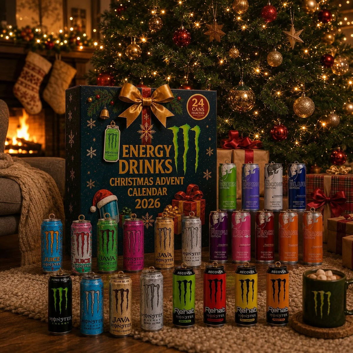 Advent Calendar Energy Drink-Inspired Designs 24-Day Countdown