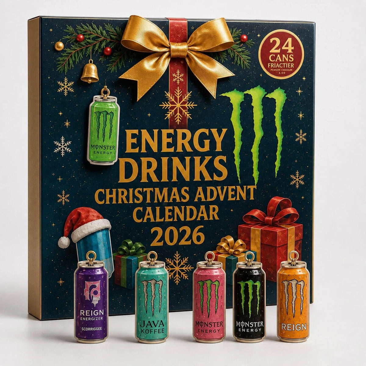 Advent Calendar Energy Drink-Inspired Designs 24-Day Countdown