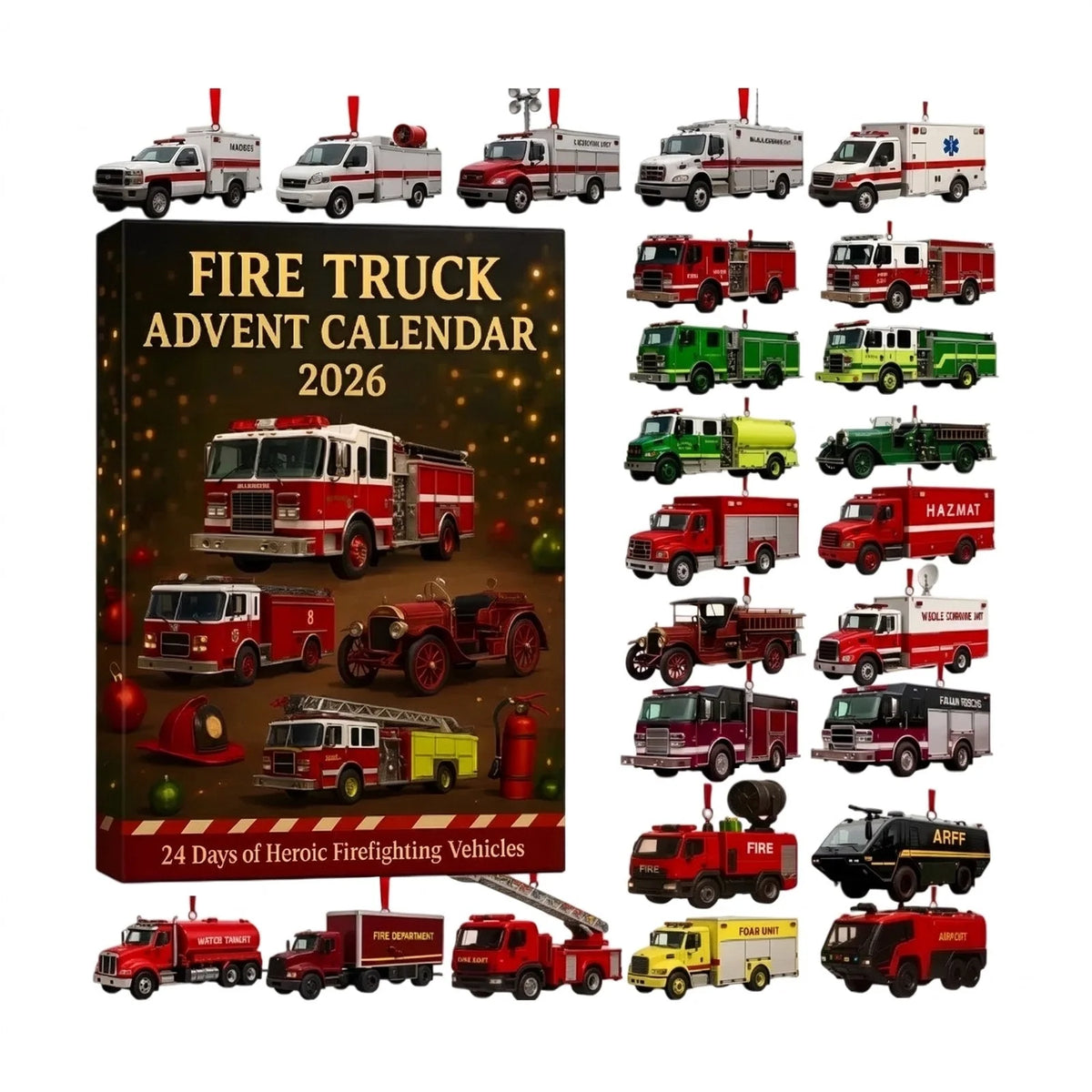 Advent Calendar Fire Truck Toy Set of 24