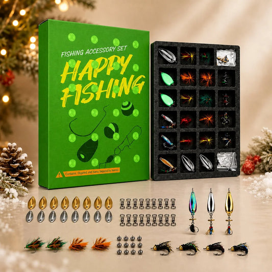 Advent Calendar Fishing-Themed 24-Day Flat Ornaments