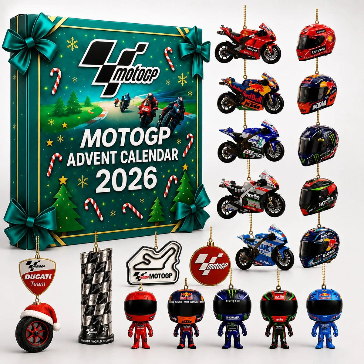 Advent Calendar Motorcycle Racing 24 Flat Plastic Pieces