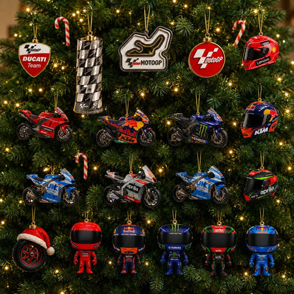 Advent Calendar Motorcycle Racing 24 Flat Plastic Pieces