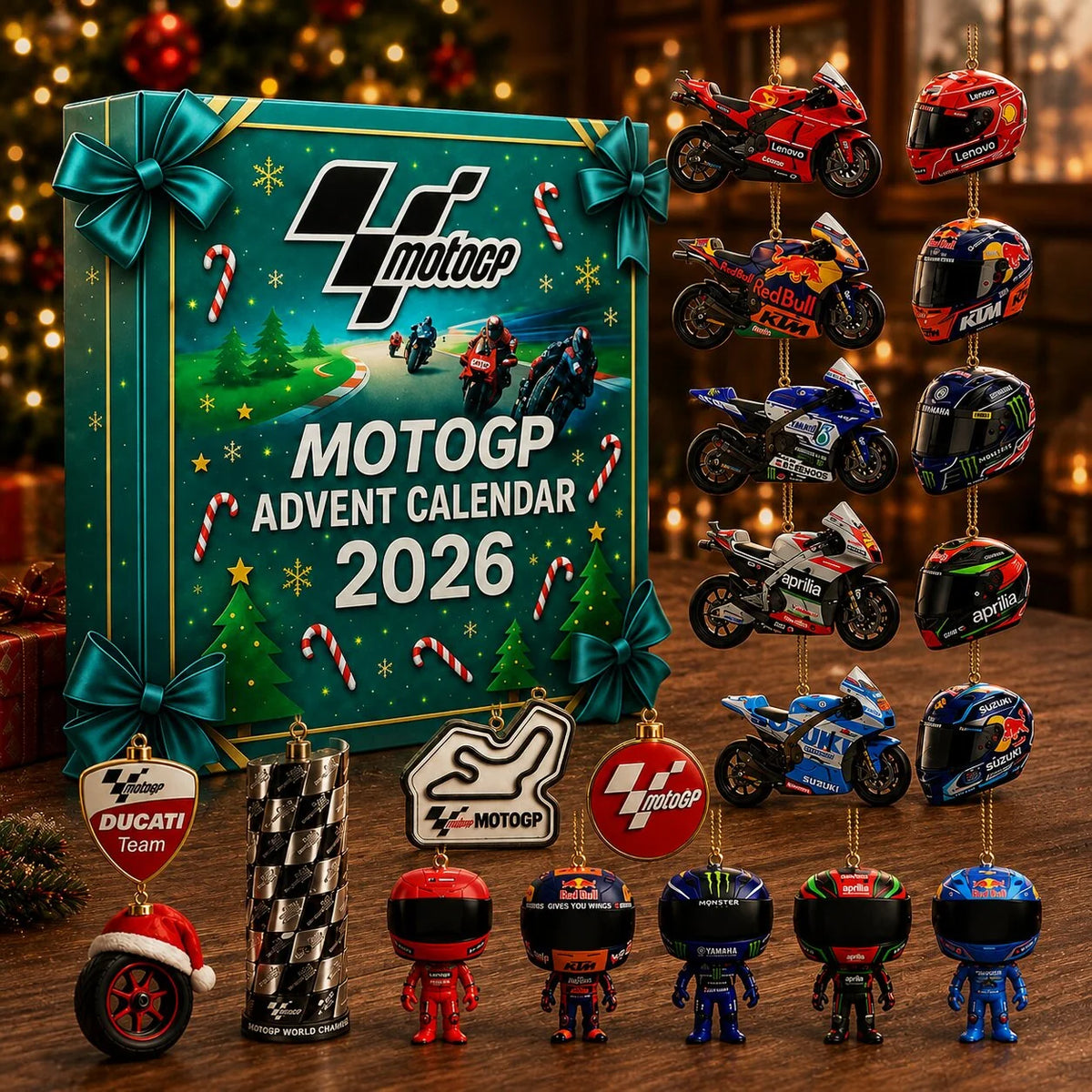 Advent Calendar Motorcycle Racing 24 Flat Plastic Pieces