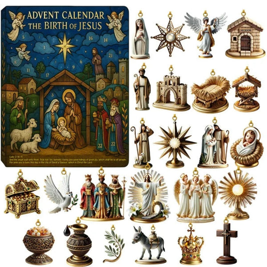 Advent Calendar Nativity Scene 24-Day Countdown