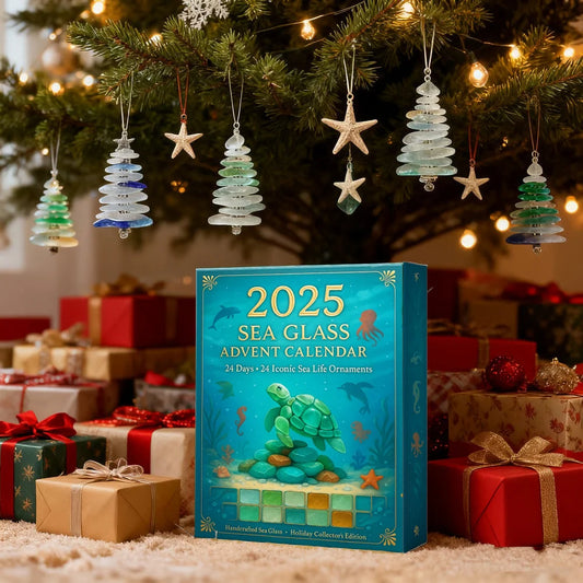 Advent Calendar Ocean Ornaments Frosted Glass Set of 24