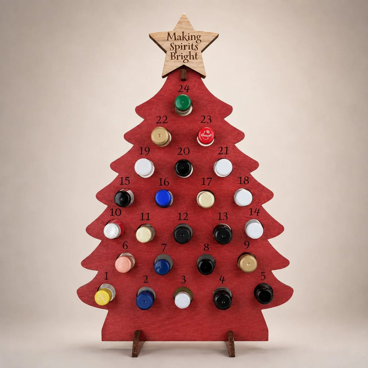 Advent Calendar Tree Wooden 24 Mini Bottles