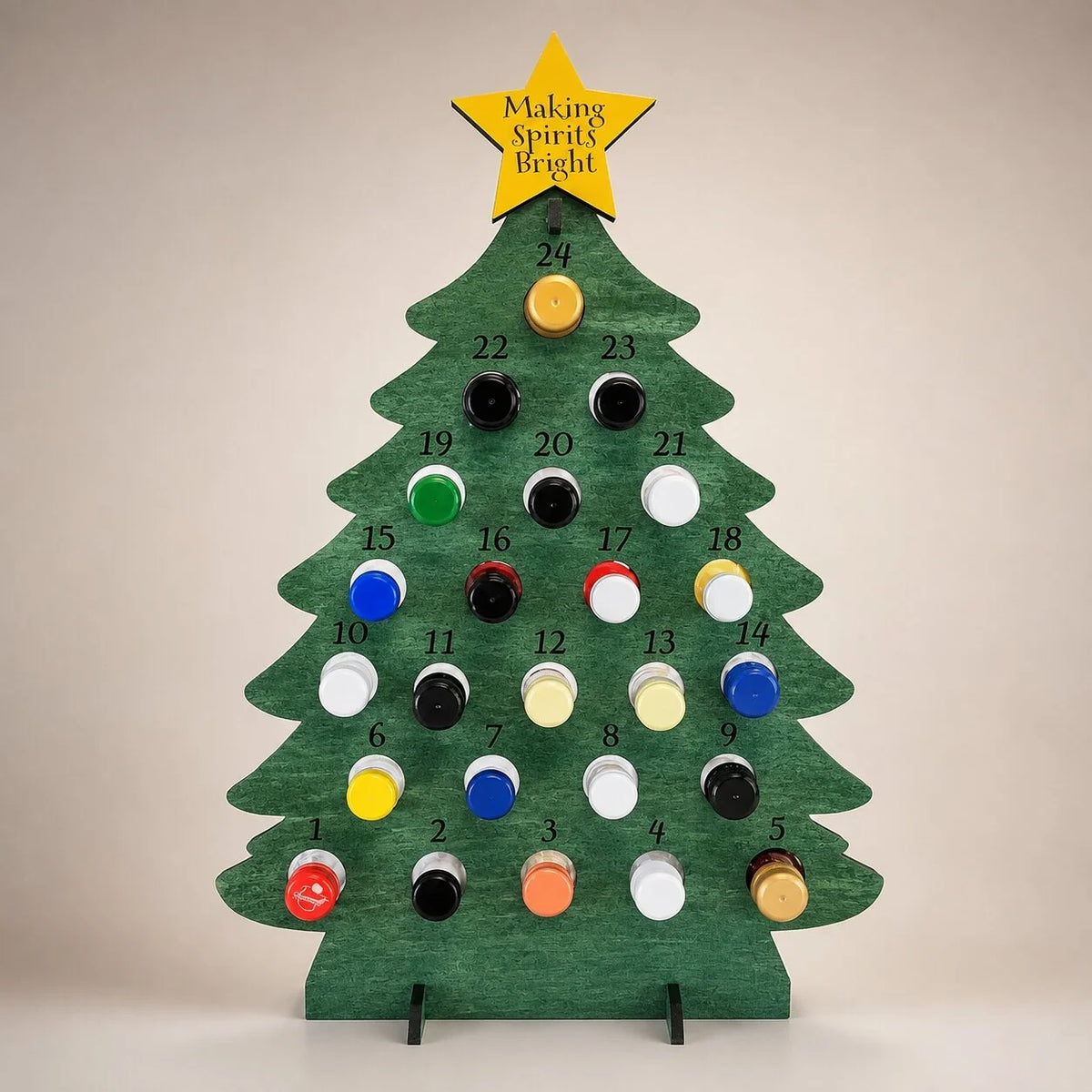 Advent Calendar Tree Wooden 24 Mini Bottles