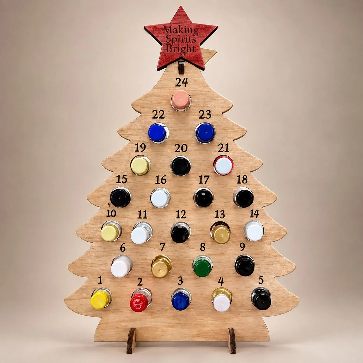 Advent Calendar Tree Wooden 24 Mini Bottles