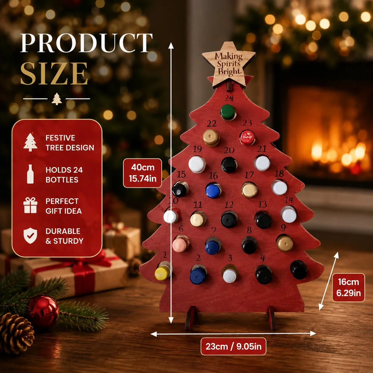 Advent Calendar Tree Wooden 24 Mini Bottles