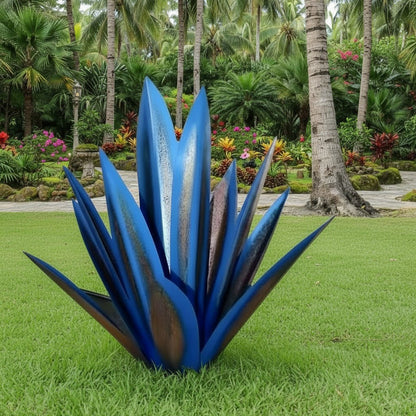 Agave Sculpture Powder-Coated Weather-Resistant Metal 3D Design