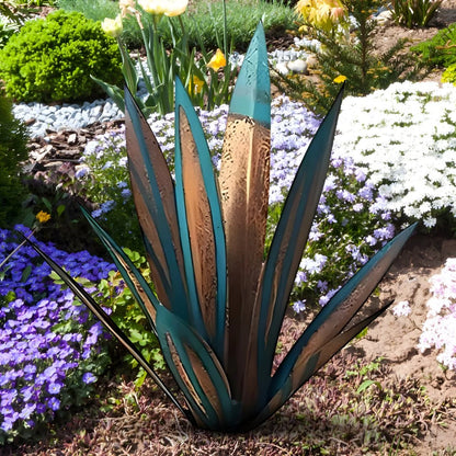 Agave Sculpture Powder-Coated Weather-Resistant Metal 3D Design