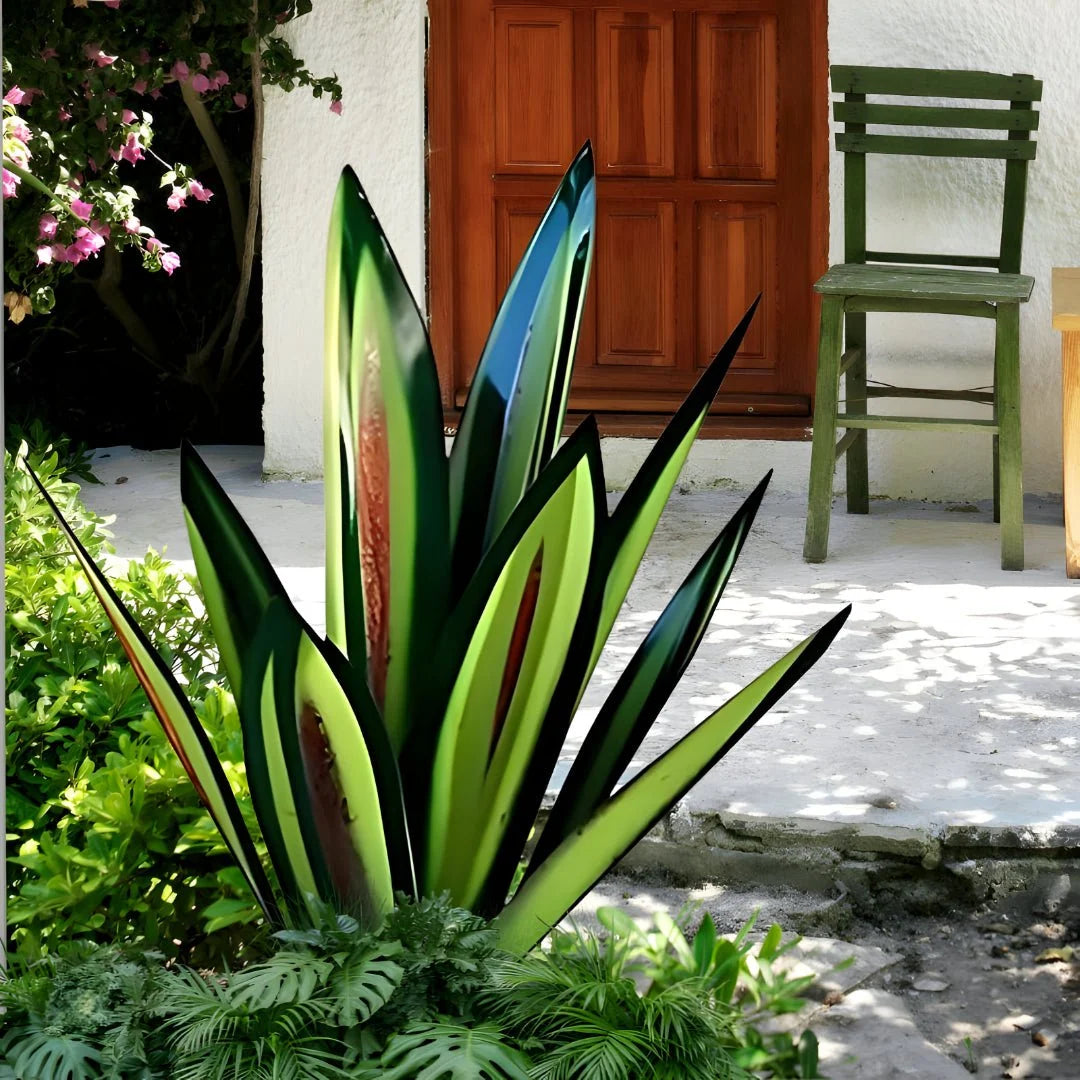 Agave Sculpture Powder-Coated Weather-Resistant Metal 3D Design