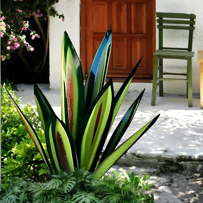 Agave Sculpture Powder-Coated Weather-Resistant Metal 3D Design