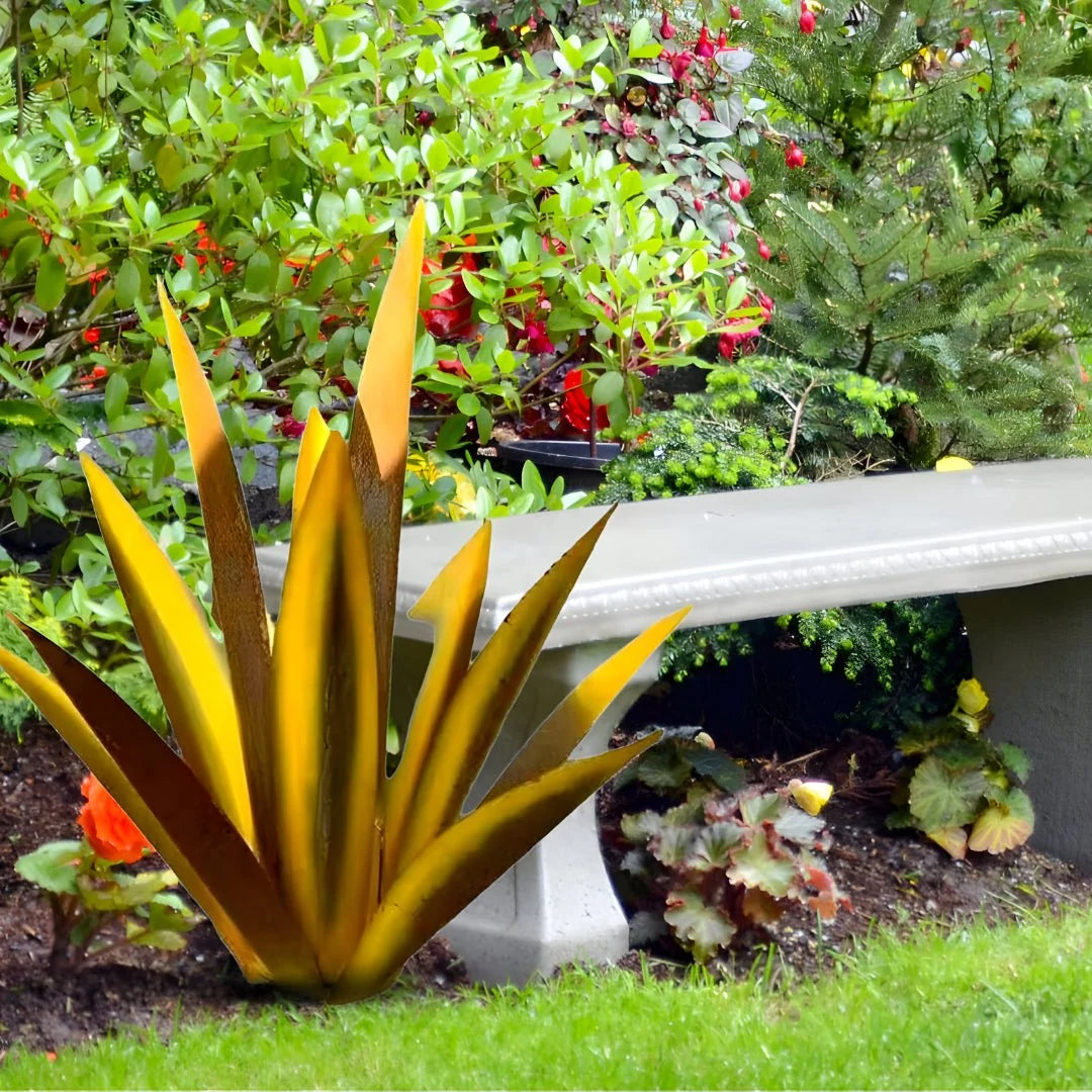 Agave Sculpture Powder-Coated Weather-Resistant Metal 3D Design