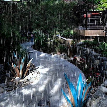 Agave Sculpture Powder-Coated Weather-Resistant Metal 3D Design