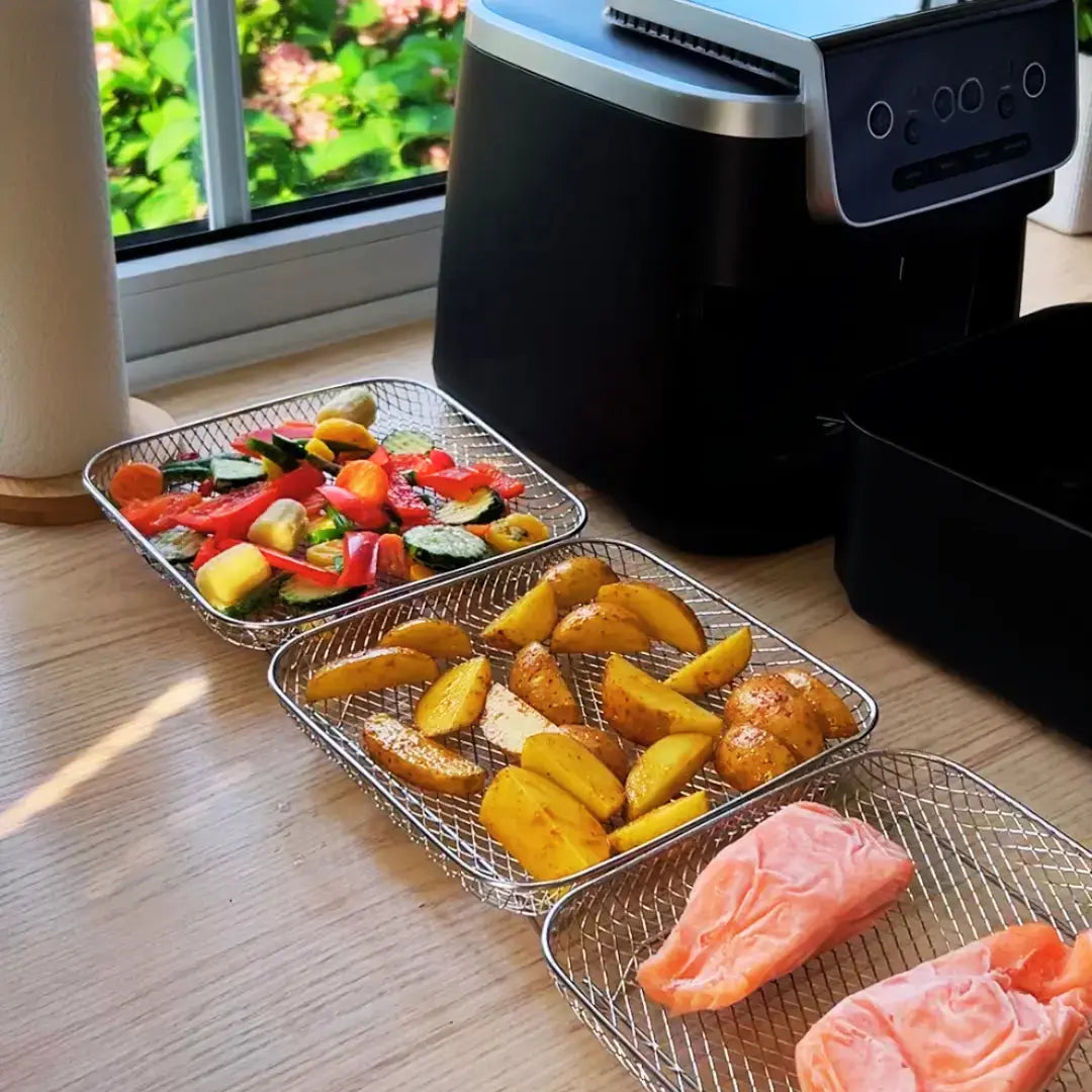 Air Fryer Baskets Stackable Stainless Steel Set of 3