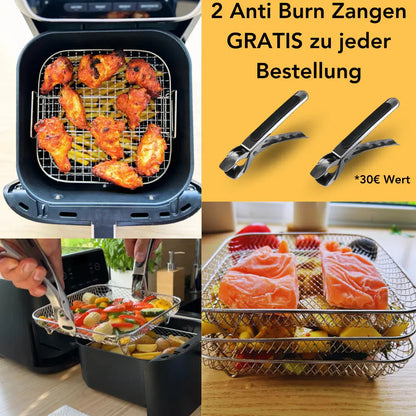Air Fryer Baskets Stackable Stainless Steel Set of 3