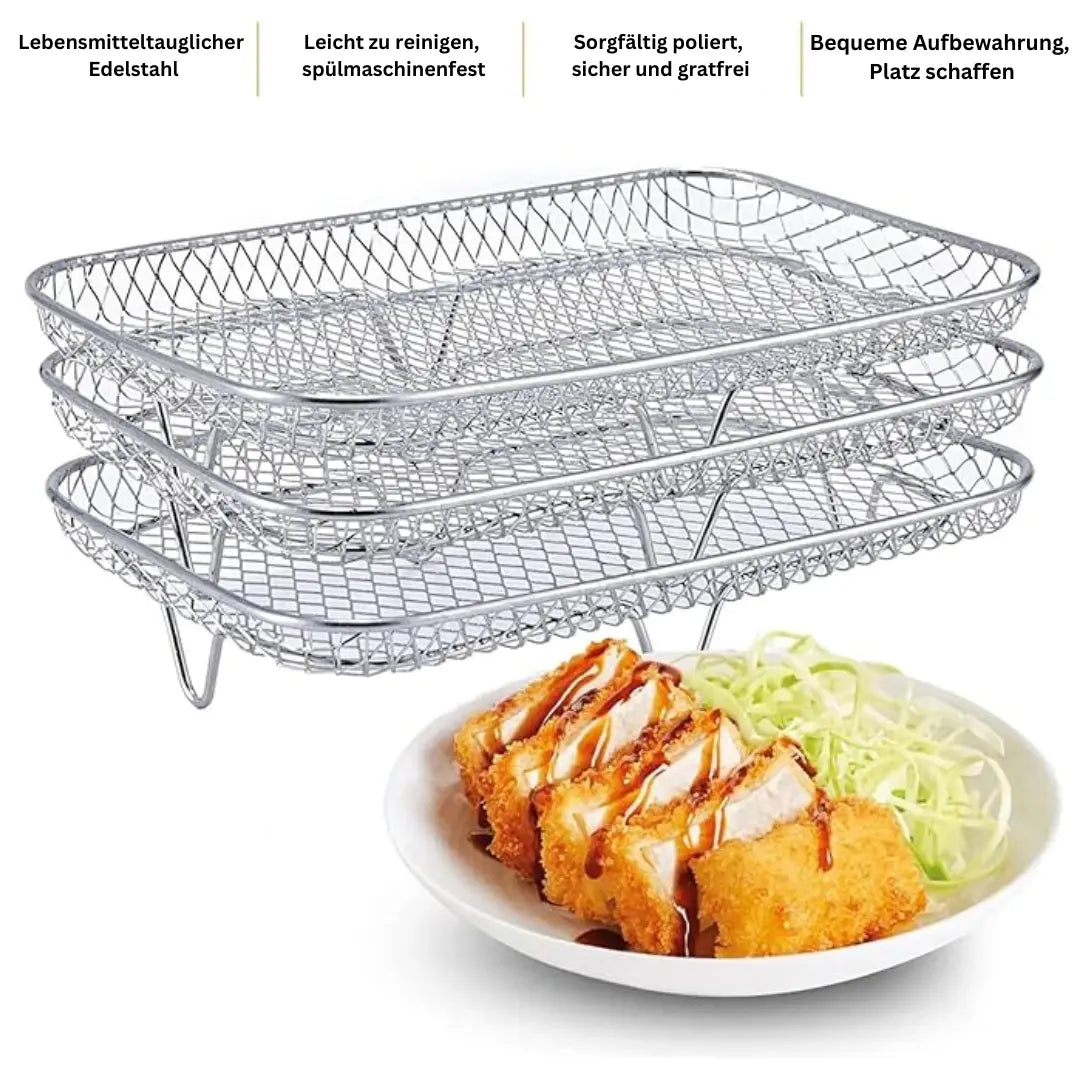 Air Fryer Baskets Stackable Stainless Steel Set of 3