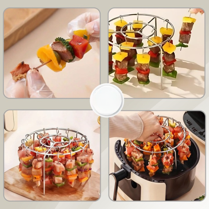 Air Fryer Grill Attachment Nonstick Stainless Steel Dishwasher Safe