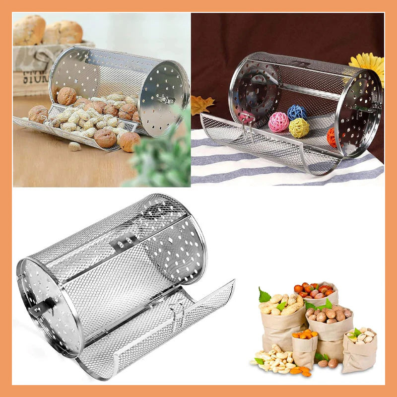 Air Fryer Rotisserie Basket 360° Rotating Food-Grade Stainless Steel