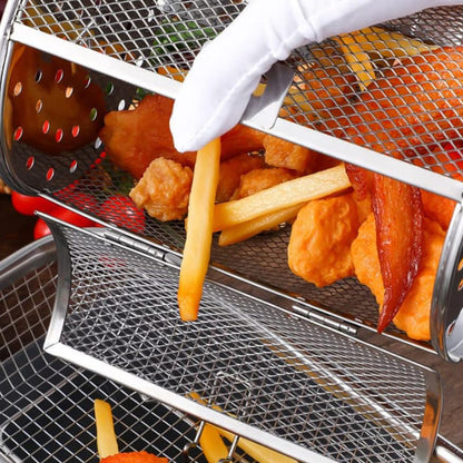 Air Fryer Rotisserie Basket 360° Rotating Food-Grade Stainless Steel