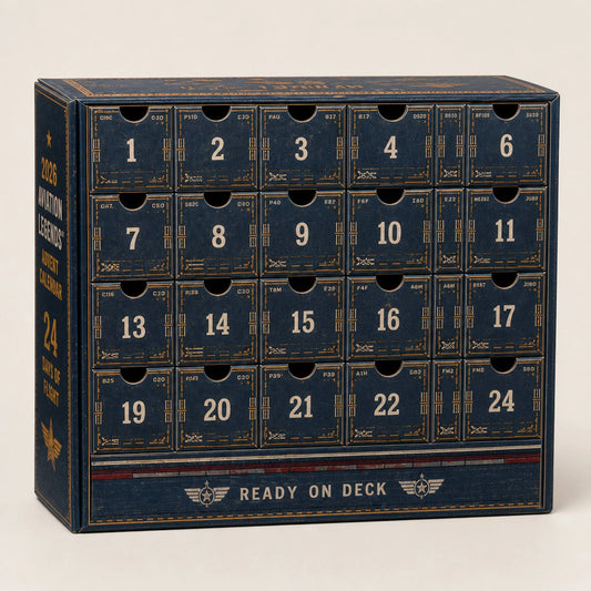 Aircraft Advent Calendar Collectible Miniatures 24-Day Countdown Book-Style Case