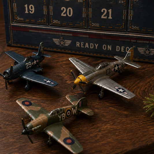 Aircraft Advent Calendar Collectible Miniatures 24-Day Countdown Book-Style Case