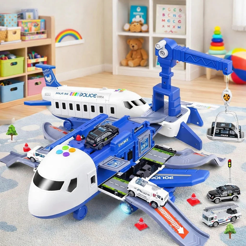 Airport Playset Airplane & Service Vehicles Durable Plastic 12.6 Inch