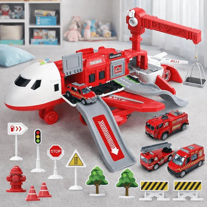 Airport Playset Airplane & Service Vehicles Durable Plastic 12.6 Inch