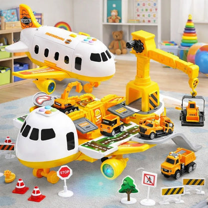 Airport Playset Airplane & Service Vehicles Durable Plastic 12.6 Inch