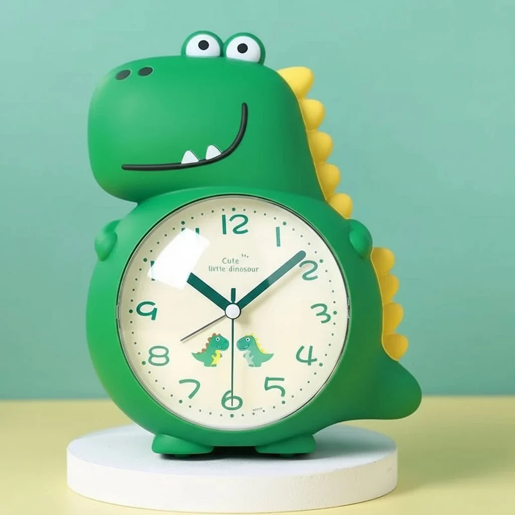 Alarm Clock Dinosaur Design Gentle Wake-Up Light Silent Operation
