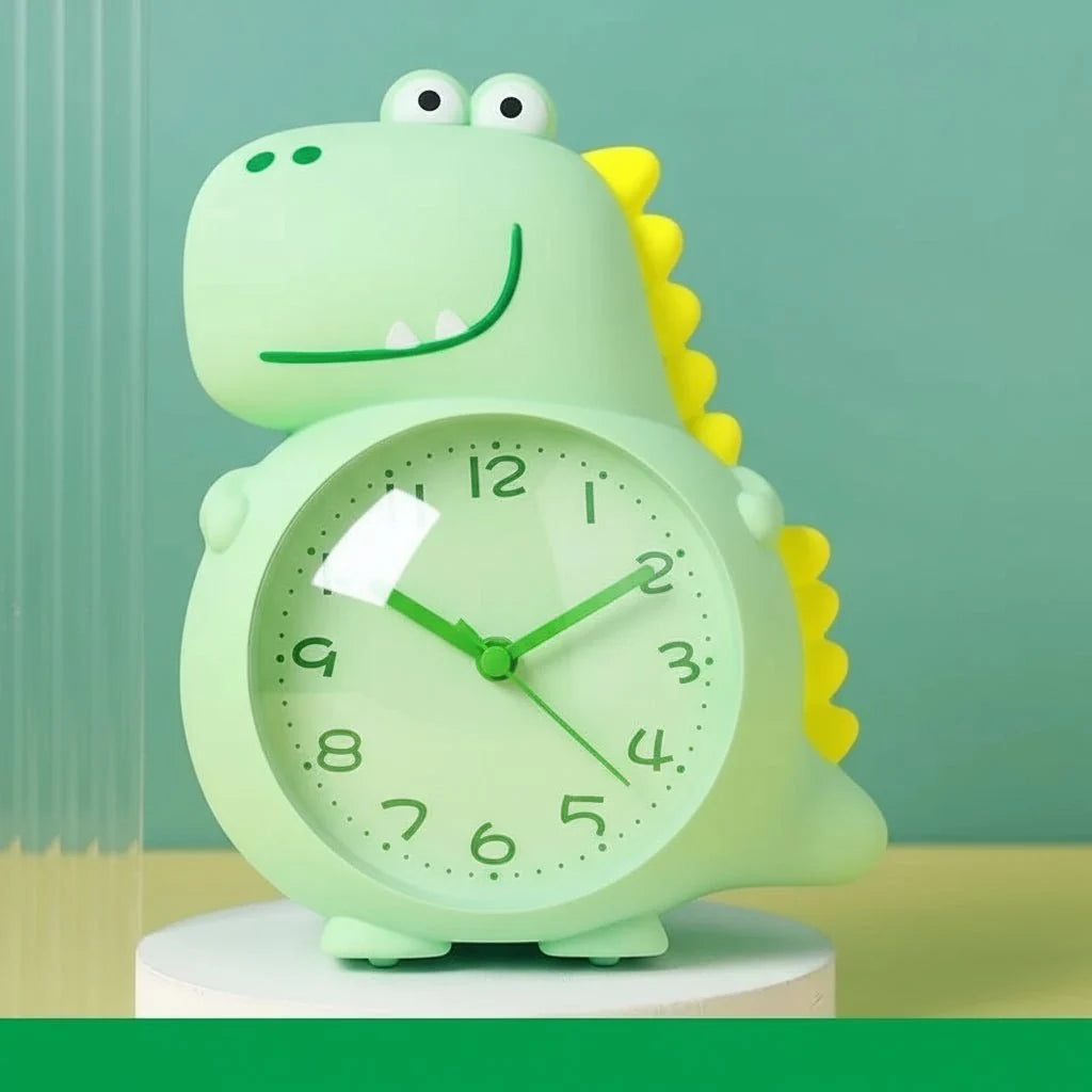 Alarm Clock Dinosaur Design Gentle Wake-Up Light Silent Operation