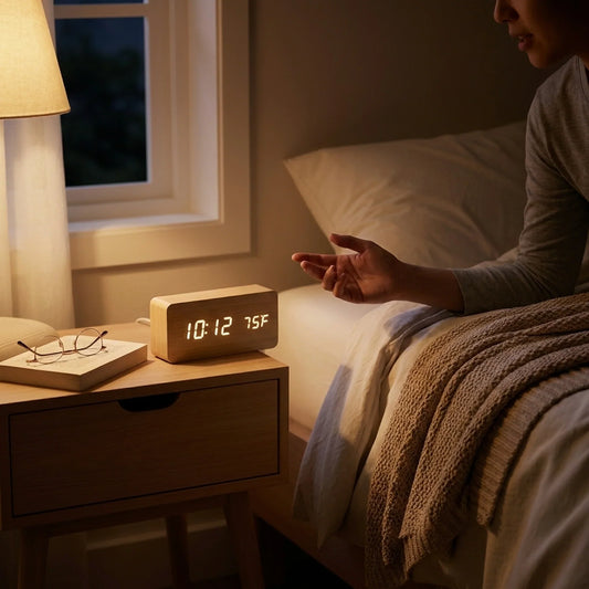 Alarm Clock LED Voice Control Temperature Display 3 Alarms
